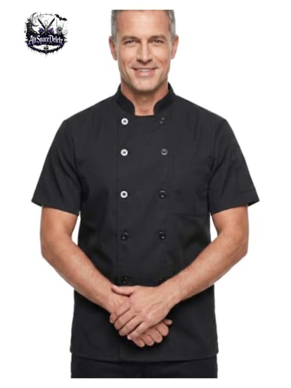 Unisex Chef Coat Short Sleeve Mesh Breathable Kitchen Uniform